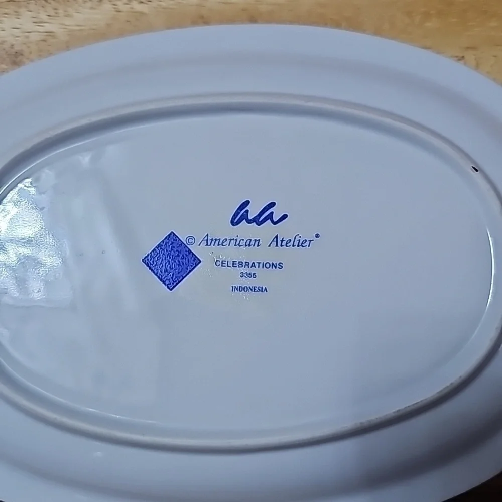 New Celebrations American Atelier Bloomingdale's Judaica Gravy Bowl Under Plate!